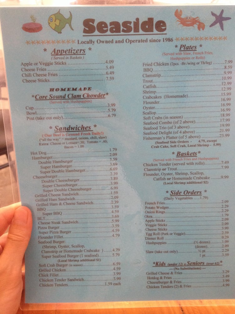 Seaside Restaurant Menu Harkers Island Nc Seaside Restaurant Menu Harkers Island Nc