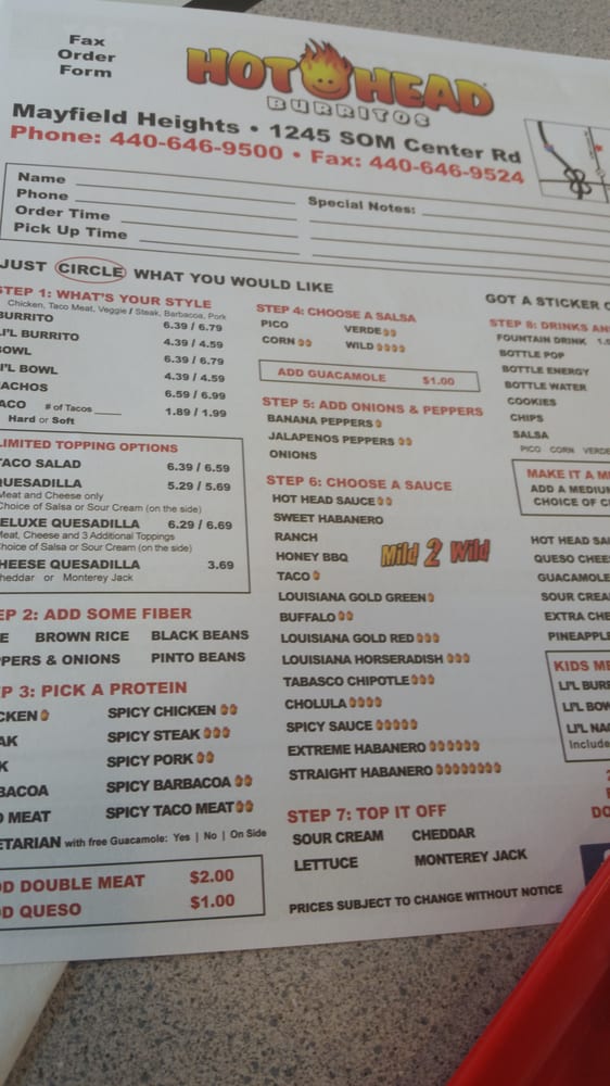Hot Head Burritos Mexican Mayfield Heights, OH Yelp