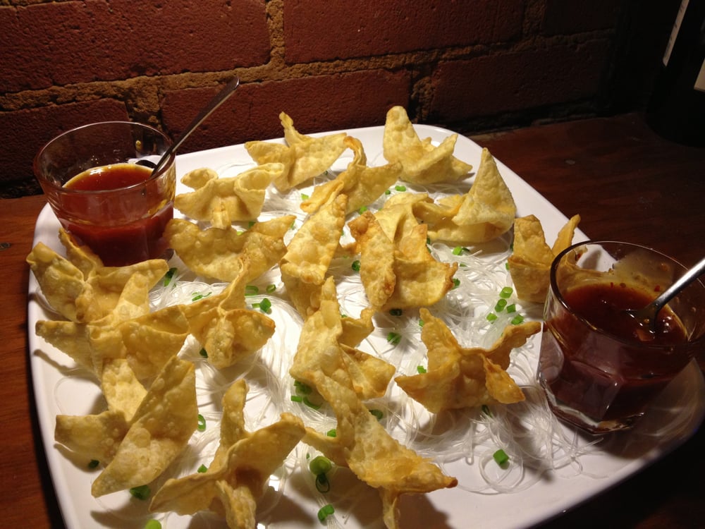 Private Party Foodn Wonton crab puffs with sweet thai chili sauce Yelp