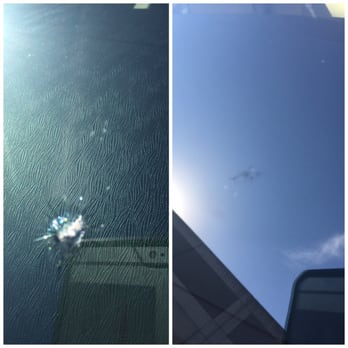 GlassLogic Windshield Repair - Dallas, TX, United States. On the left was before & on right was after. I'd rather have a tiny blemish than a huge chunk of glass missing. Happy customer