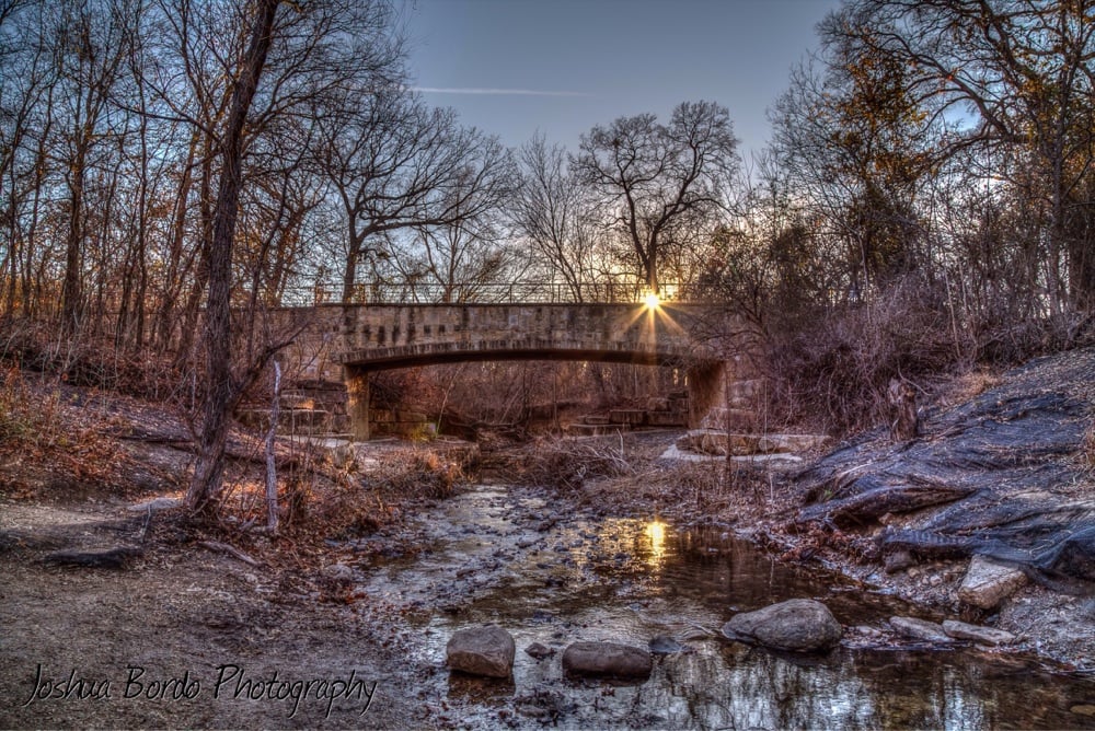 Arbor Hills Nature Preserve - Plano, TX, United States. Passenger bridge over the stream.