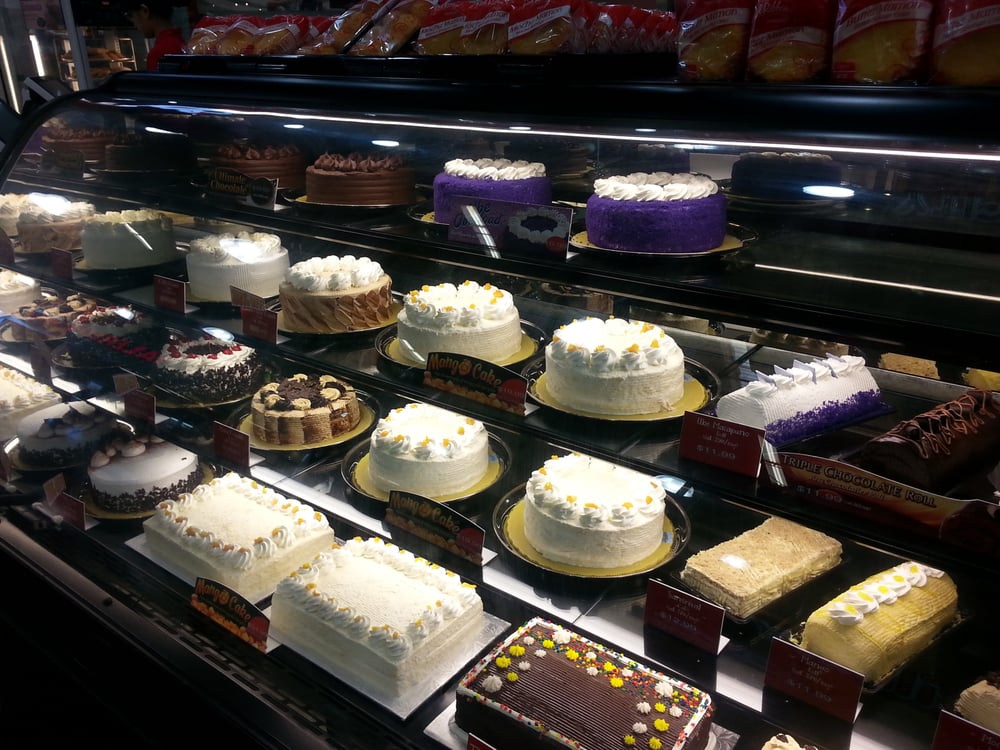 Red ribbon cake display Yelp