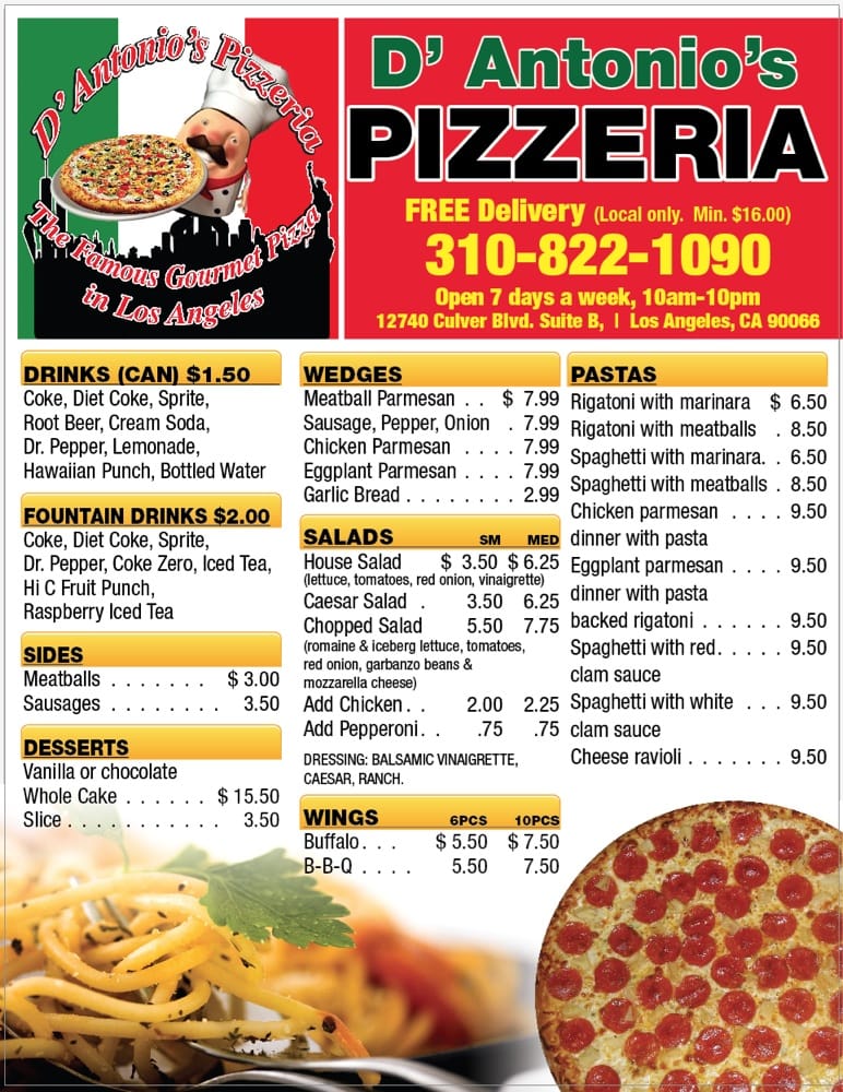 D’Antonios Pizzeria CLOSED Pizza Los Angeles, CA Yelp