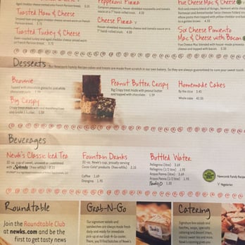 NEWKS EATERY MENU PDF - graphic about Newks Printable Menu named NEWKS EATERY MENU PDF -