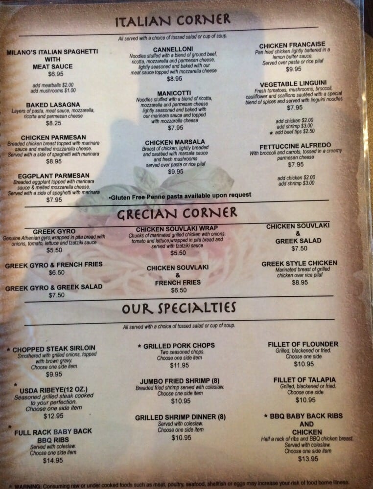 Corner Cafe Menu In Griffin Ga Corner Cafe Menu In Griffin Ga