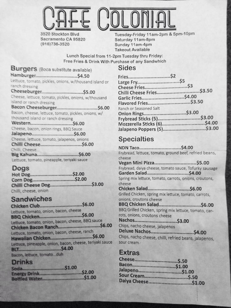 Cafe Colonial 16 Photos Cafes Oak Park Sacramento, CA Reviews
