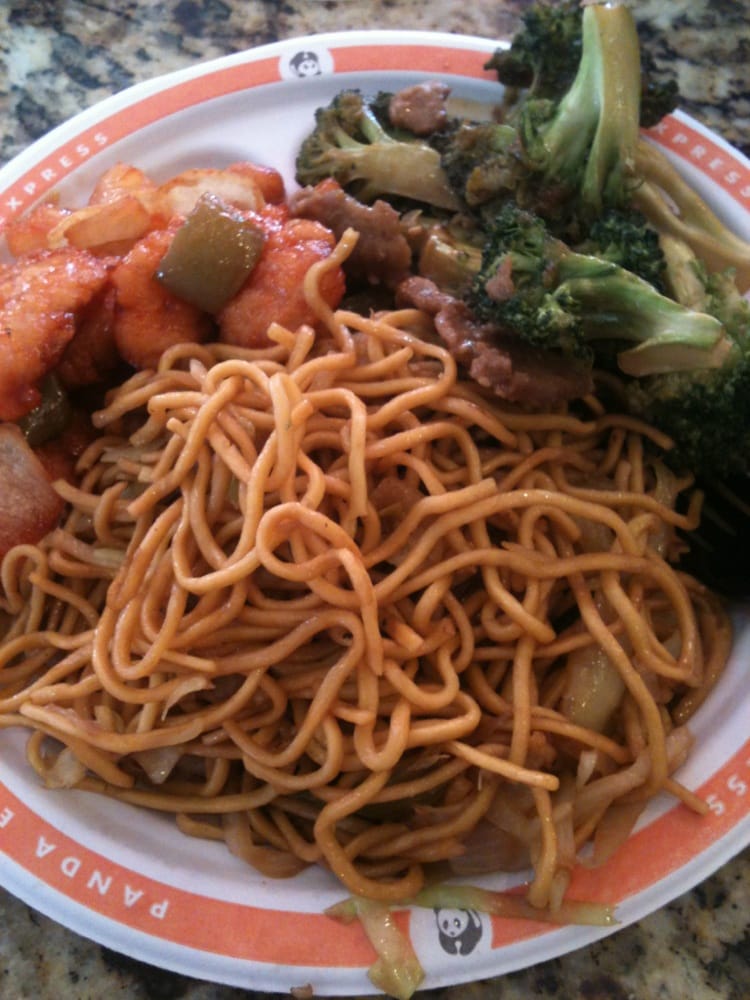 Chow mien, broccoli beef, and sweet and sour chicken. Yelp