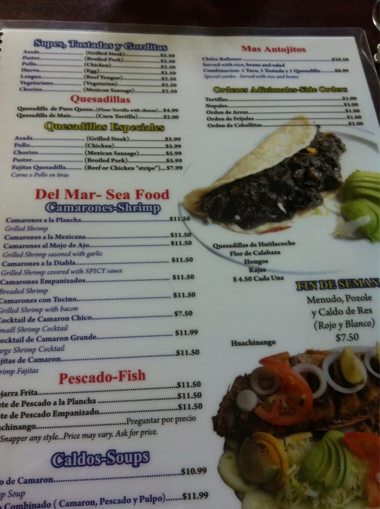 Online Menu Of El Palmar Restaurant Memphis Tennessee 38122 Zmenu