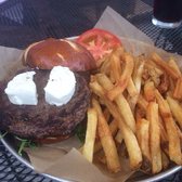 Burger Bar Chicago - Chicago, IL, United States. Bison burger with goat cheese