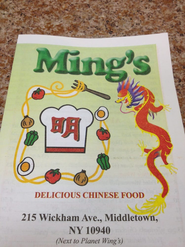 Ming’s Chinese Restaurant Chinese 215 Wickham Ave Middletown, NY