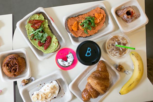 Photo of Boris & Horton - New York, NY, United States. A selection of our toasts, pastries, drinks and dog treats.