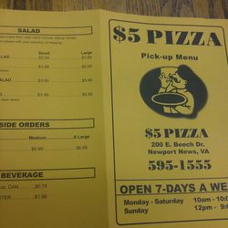 P O Of 5 Dollar Pizza Newport News Va United States P O Of 5 Dollar Pizza Newport News Va United States