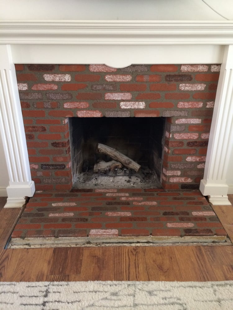 Brick veneer fireplace - Yelp Photo of Ale Tile - "Brick veneer fireplace" - Corona Del Mar
