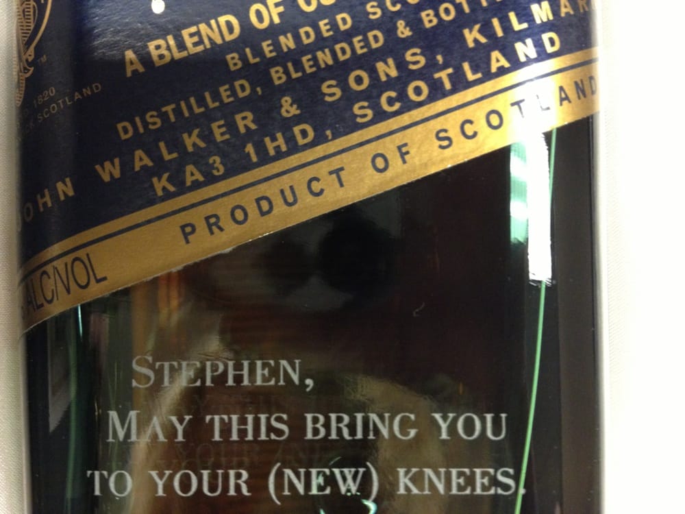 Engraved Johnnie Walker Blue bottle Yelp