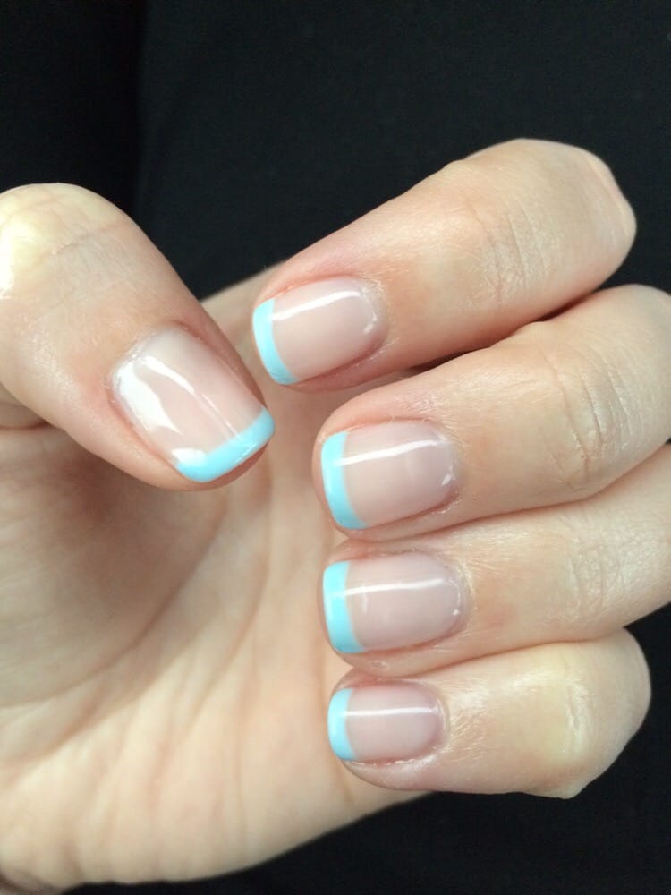 Light Blue French Tips Always Willing To Try New Things Gabi Does Photo Of H M Nails Spa Killeen Tx United States Light Blue French