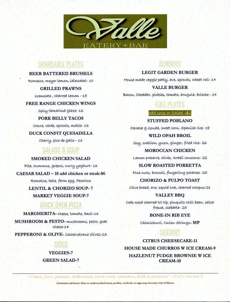 Hilton Garden Inn Restaurant Menu