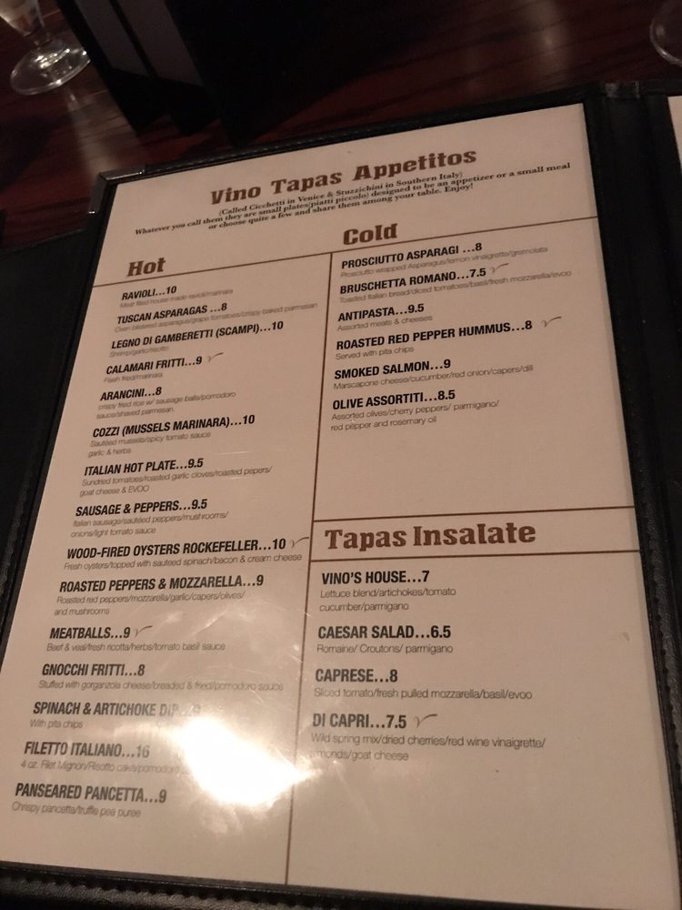 Online Menu Of Vino Italian Bistro Restaurant Chesapeake