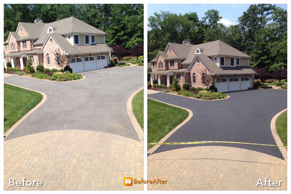 Pitch Black Driveway Sealer Is Exclusively Being Lied Only By Bls 21 Photos For Bottom Line Striping And Pitch Black Northeast