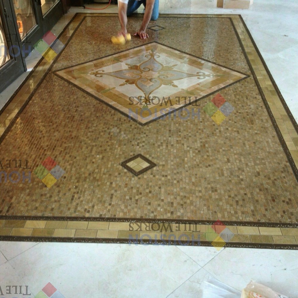 Custom tile rug medallion HoustonTileWorks - Yelp