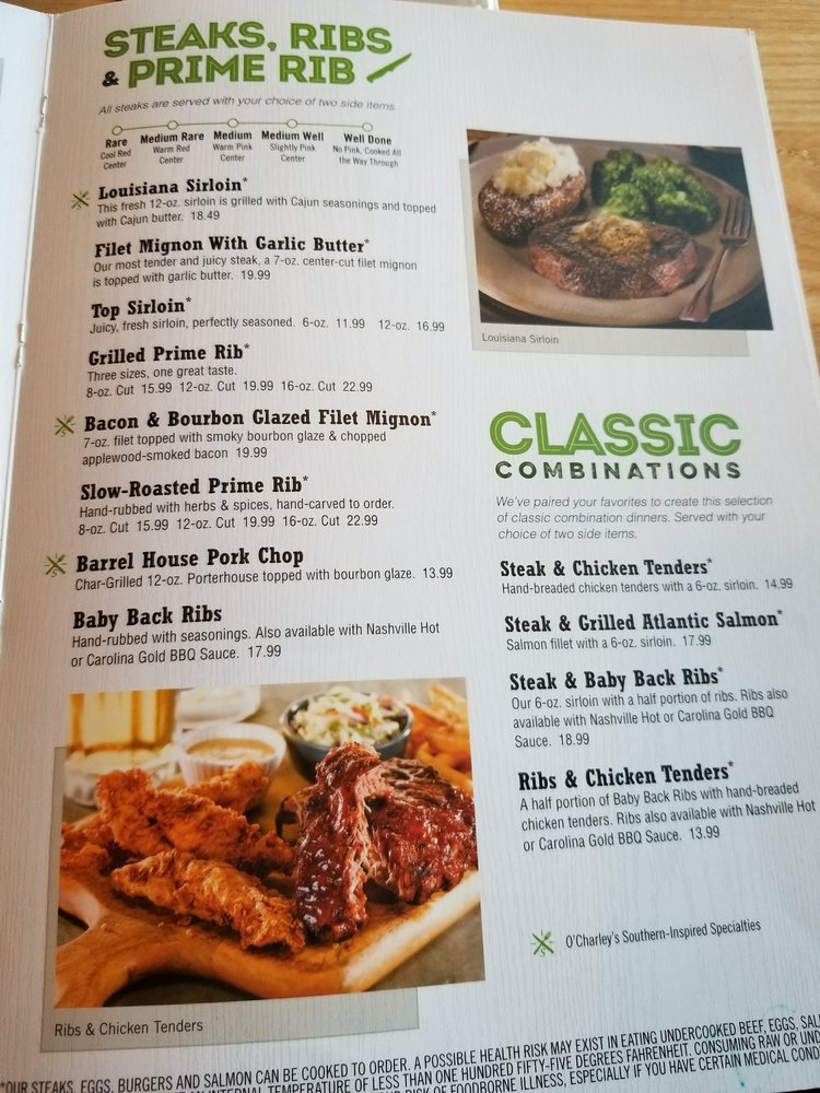 Online Menu Of Ocharleys Restaurant Bar Restaurant Gastonia