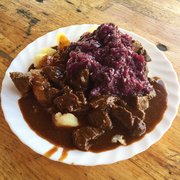 Fleischerei Domke - Berlin, Deutschland. Beef goulash w/ potatoes and sauerkraut (6 euro)