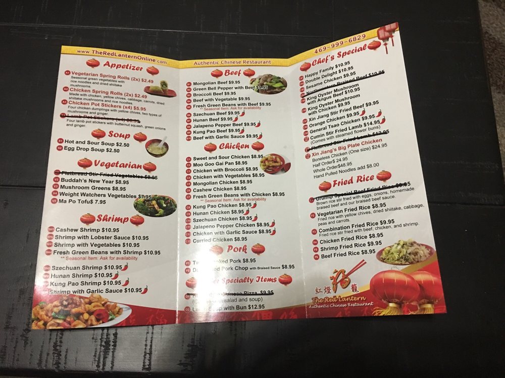 Red lantern Inside menu - Yelp