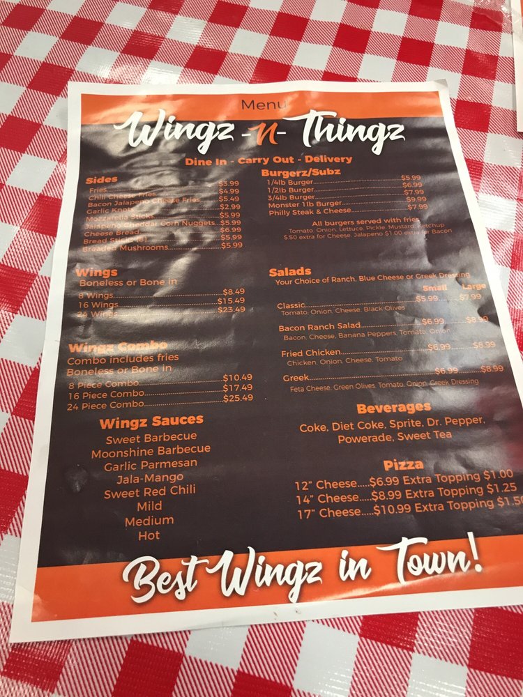 Wingz N Thingz CLOSED Chicken Wings 120 E Broadway Blvd, Jefferson City, TN Restaurant