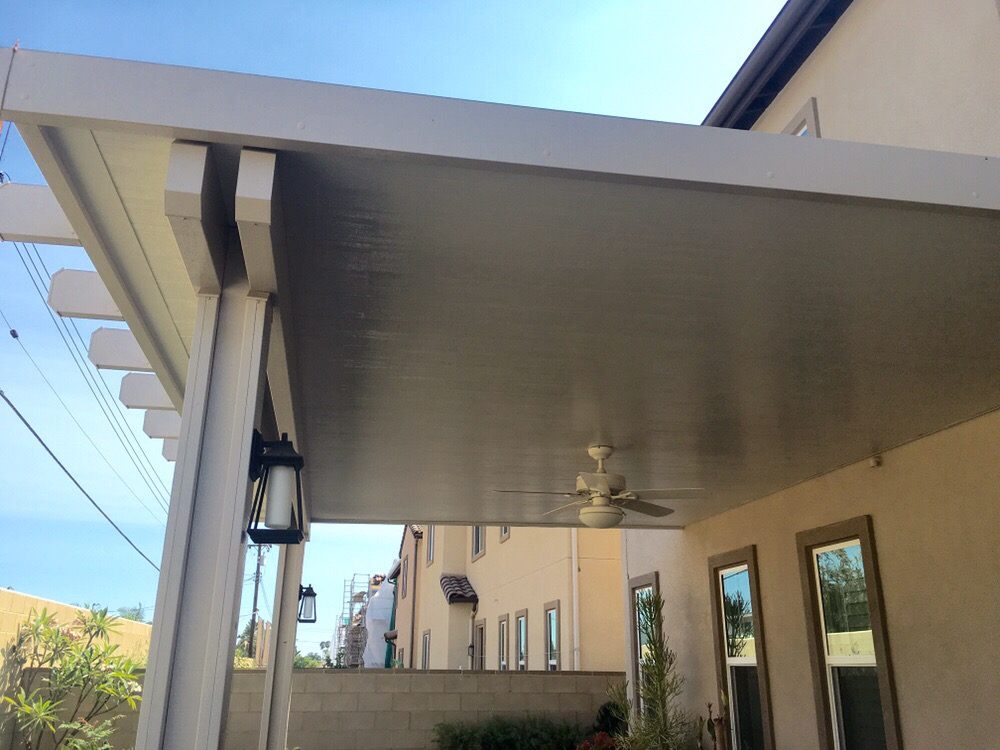 Duralum Solid Patio Cover In White Double Beams Standard Posts