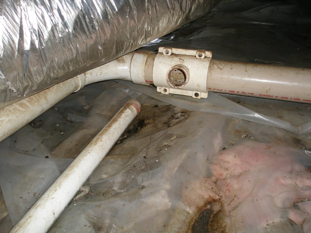 Example Of A Disconnected Sump Pump Pipe In The Crawl E Always 5 Photos For A Er S Choice Home Inspections