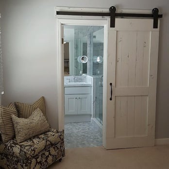 Distressed White Barn Door And Hardware For A Bathroom Yelp Distressed White Barn Door And Hardware For A Bathroom Yelp
