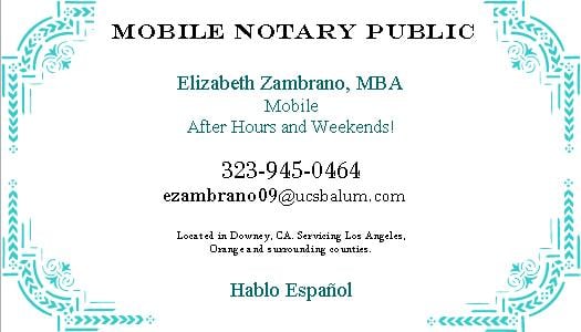 photo of ez notary public after hours weekends downey ca business card - Notary Public Business Cards photo of ez notary public after hours weekends downey ca business card - Notary Public Business Cards
