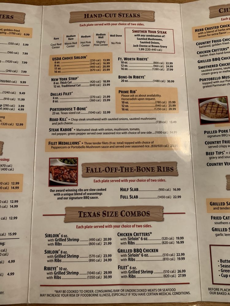 Online Menu Of Texas Roadhouse Restaurant Anchorage Alaska 99504 Zmenu