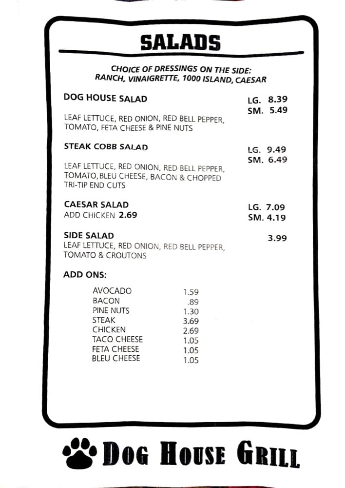 Dog House Grill Fresno Restaurant Menu Dog House Grill Fresno Restaurant Menu