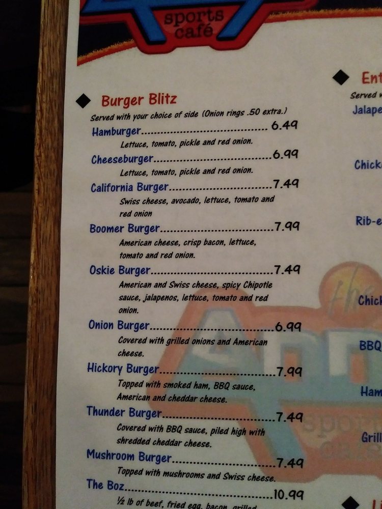 Online Menu Of Annex Sports Cafe Restaurant Woodward Oklahoma Menu Of Annex Sports Cafe Restaurant