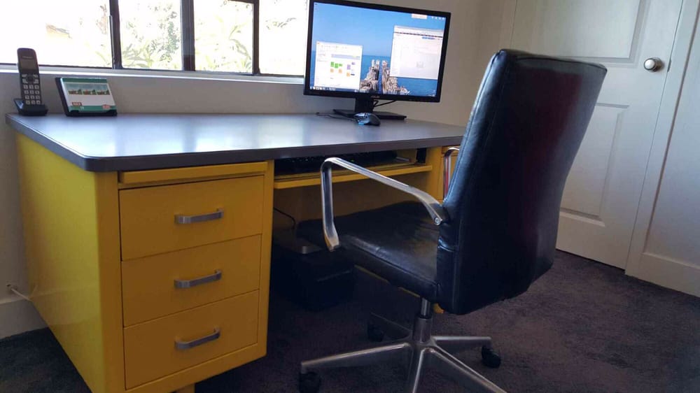 Tanker Desk In Yellow With Steel Top Yelp Photo Of Steel Santos Sherman Oaks Ca United States Tanker Desk In
