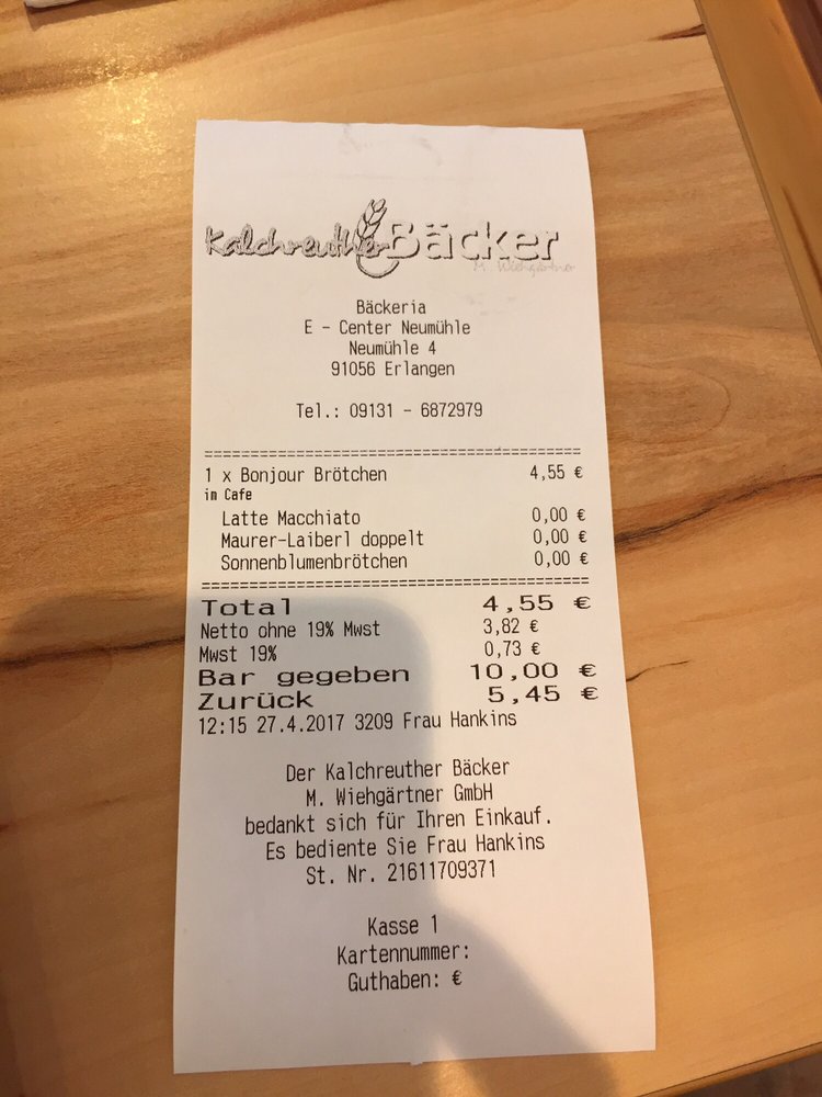 Der Kalchreuther Backer Cafe Neumuhle 4 Erlangen Bayern