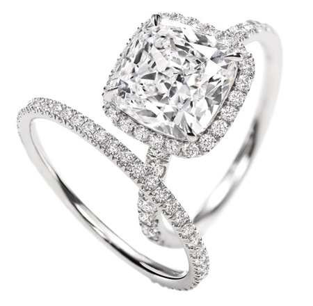 Beautiful 2 Piece Set Cushion Cut Diamond Wedding Ring 18k White 22 Photos For Paul Linda Jewelers