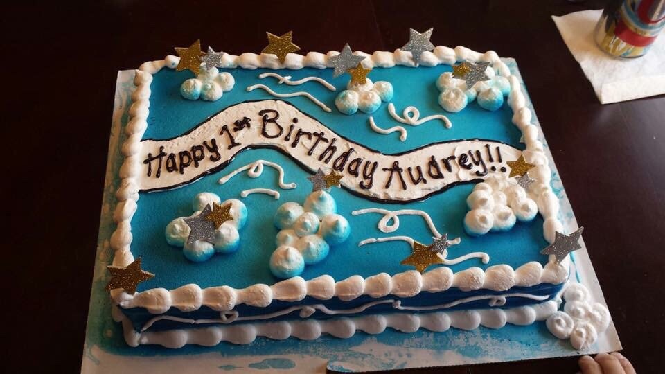 Custom Blizzard ice cream sheet cake. Came out so pretty