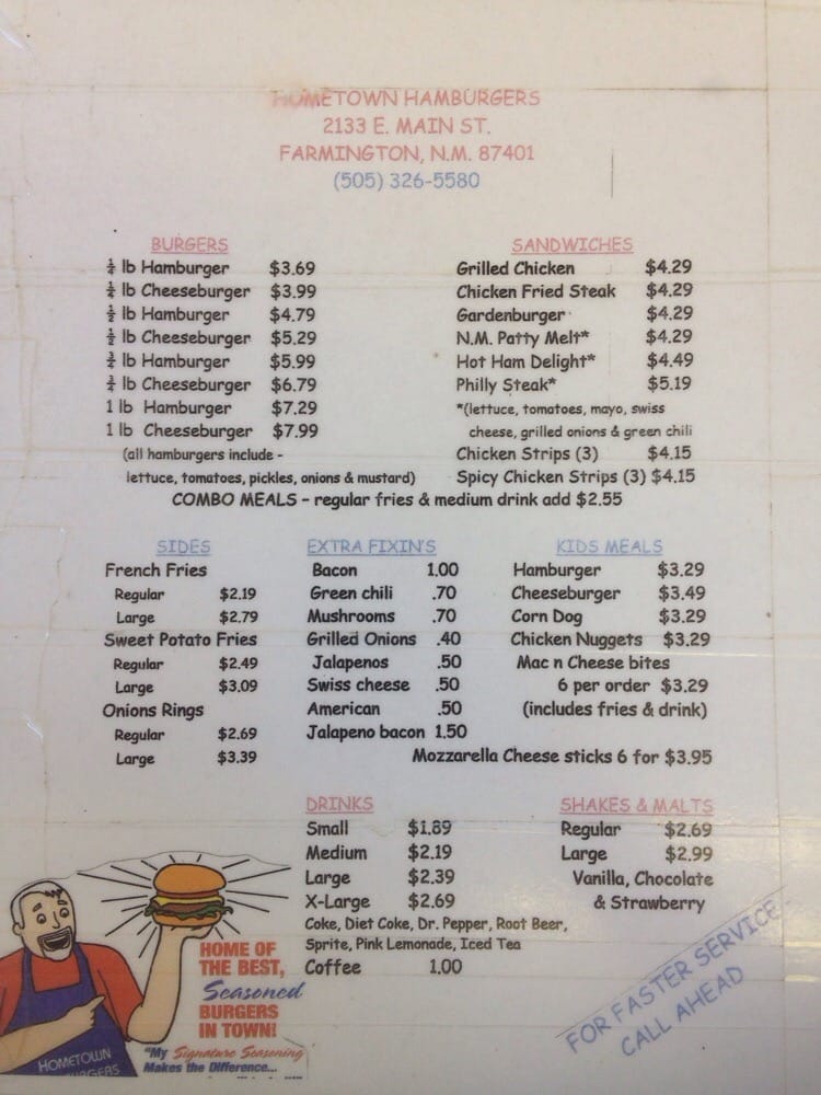 Menu on counter Yelp