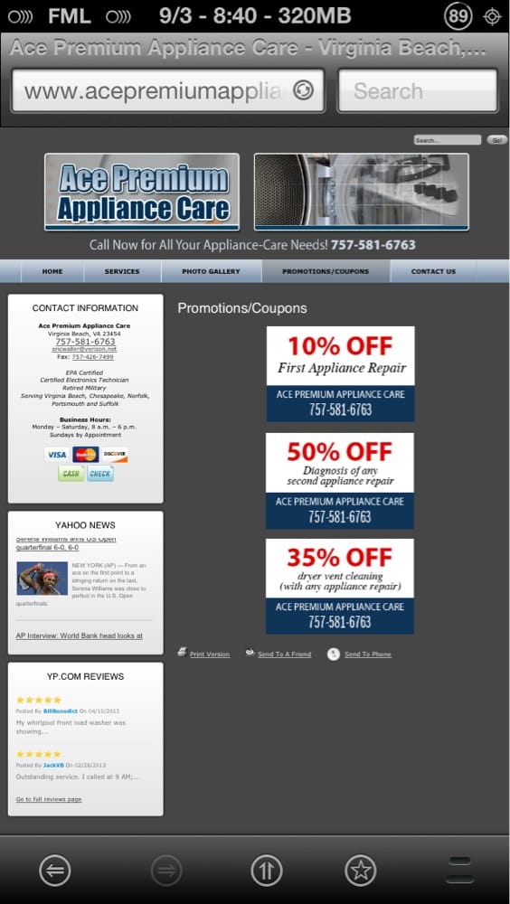 image of business Ace Premium Appliance Care