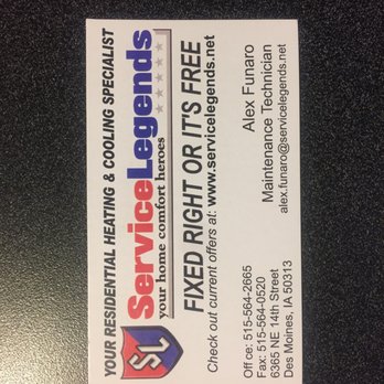 Service Legends 22 Reviews Heating Air Conditioning Hvac Photo Of Service Legends Des Moines Ia United States This Is The