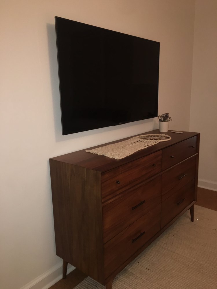 Installed 55 Wall Mounted Tv Recessed Outlet Box Behind Installed 55 Wall Mounted Tv Recessed Outlet Box Behind