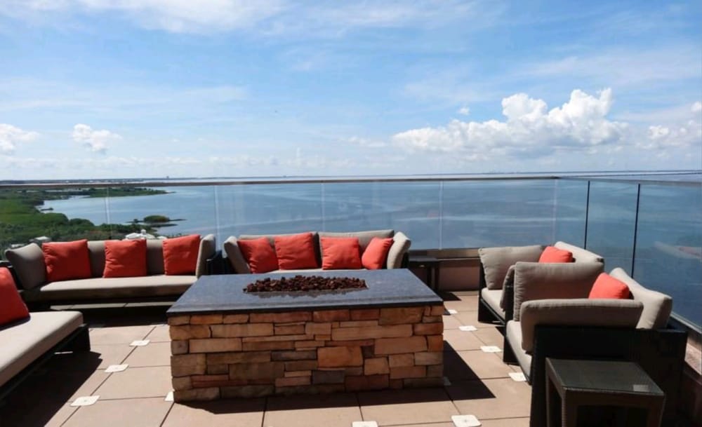 Rooftop Lounge Bar With Comfy Couches Great View Fire Pit At Photo Of Armani S Tampa Fl United States Rooftop Lounge Bar With Comfy