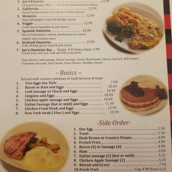 Joe S Cafe Burlingame Menu Joe S Cafe Burlingame Menu