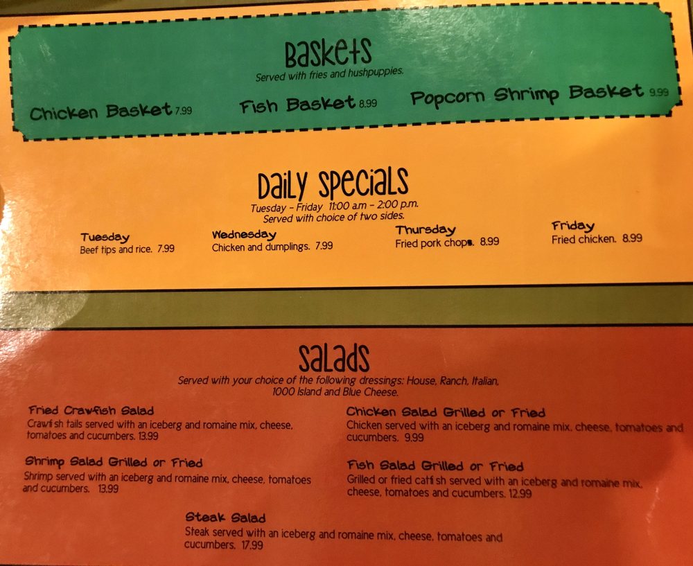 Online Menu of The Fish House Restaurant, Monroe, Louisiana, 71203 Zmenu