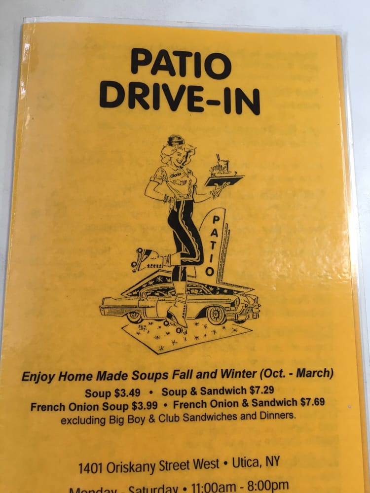 Online Menu of The Patio DriveIn Restaurant, Utica, New York, 13502 Zmenu