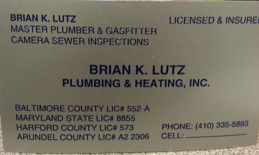 Lutz Brian K Plumbing And Heating 6904 Ebenezer Rd Lutz Brian K Plumbing And Heating 6904 Ebenezer Rd Middle River Md Phone Number Last Updated November 30 2018 Yelp