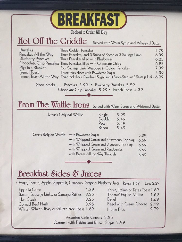 Online Menu Of Daves Diner Restaurant Manlius New York 13104