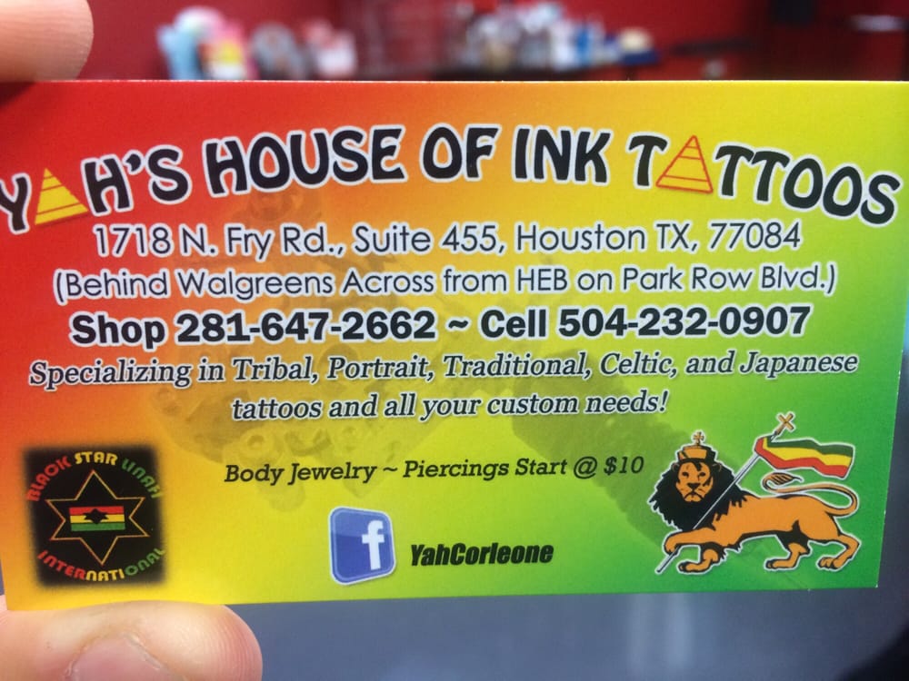 Yah’s House of Ink Tattoos Tattoo 1718 N Fry Rd, Houston, TX