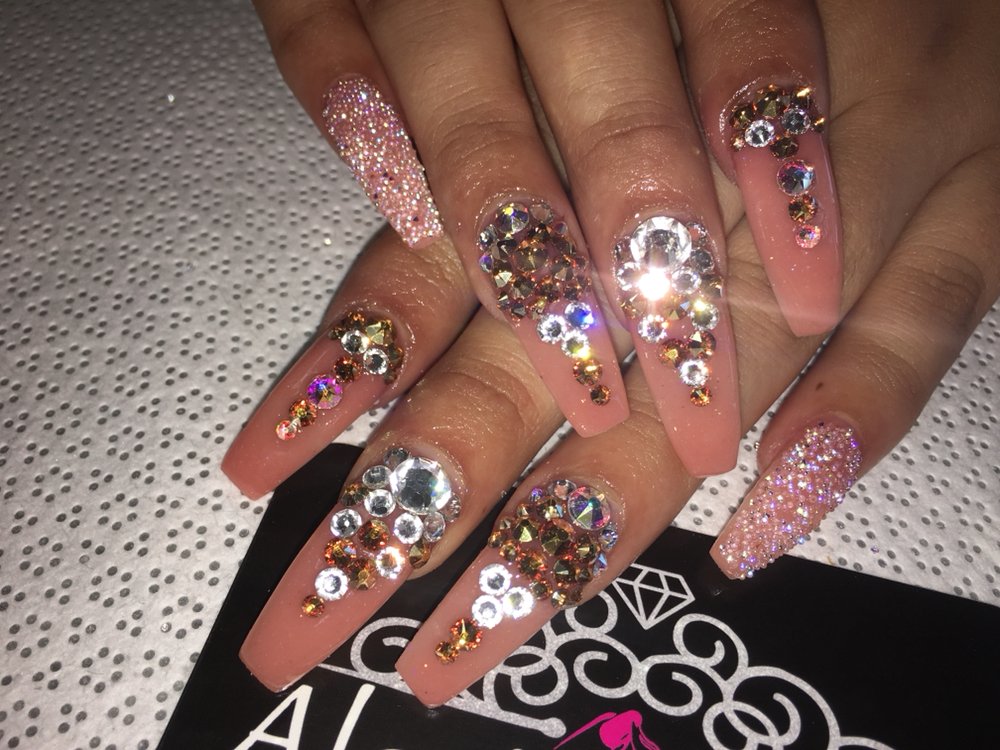 Uñas Estilo Sinaloa Con Diamantes Yelp Photo Of Alexia S Nails And Spa South Gate Ca United States Uñas
